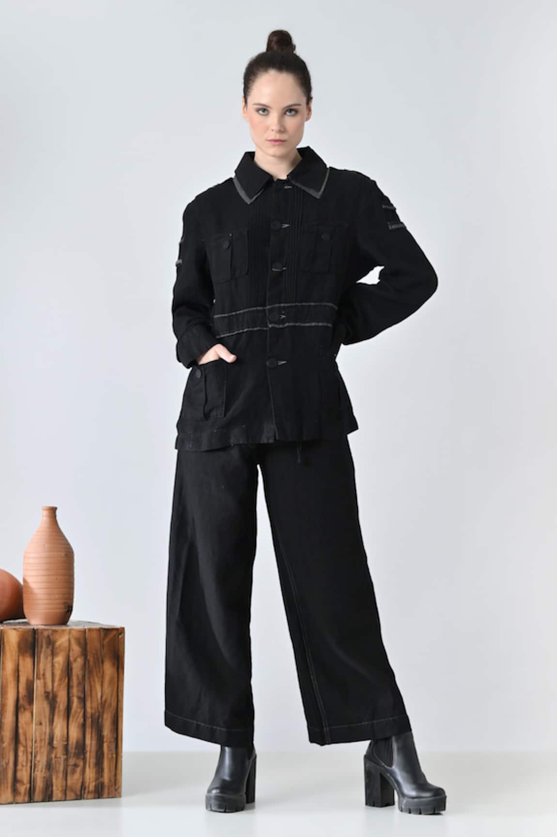Samant Chauhan Ink Detail Pant Co-ord Set 