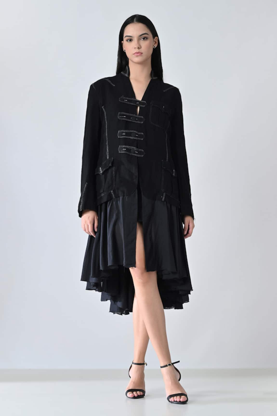 Samant Chauhan Black Smokey Jacket 