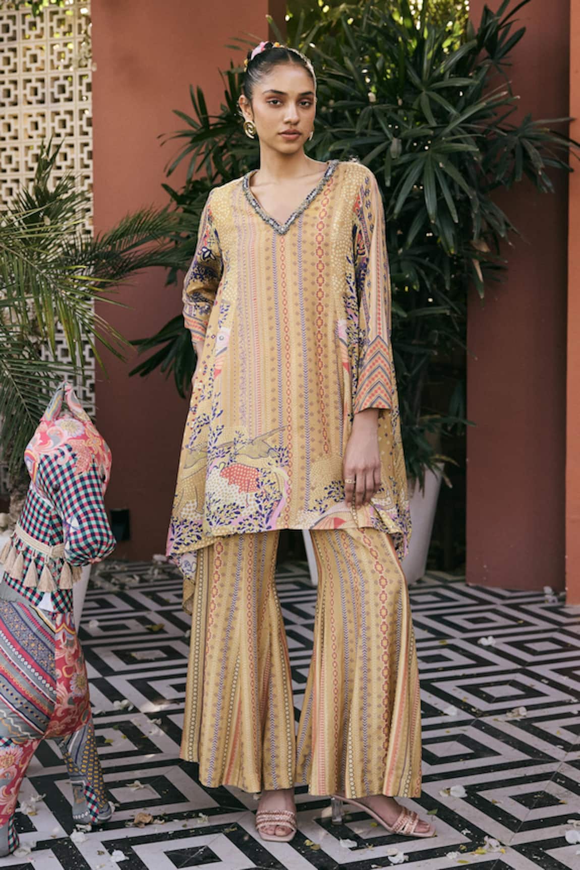 Saundh Paneled Kurta & Sharara Set