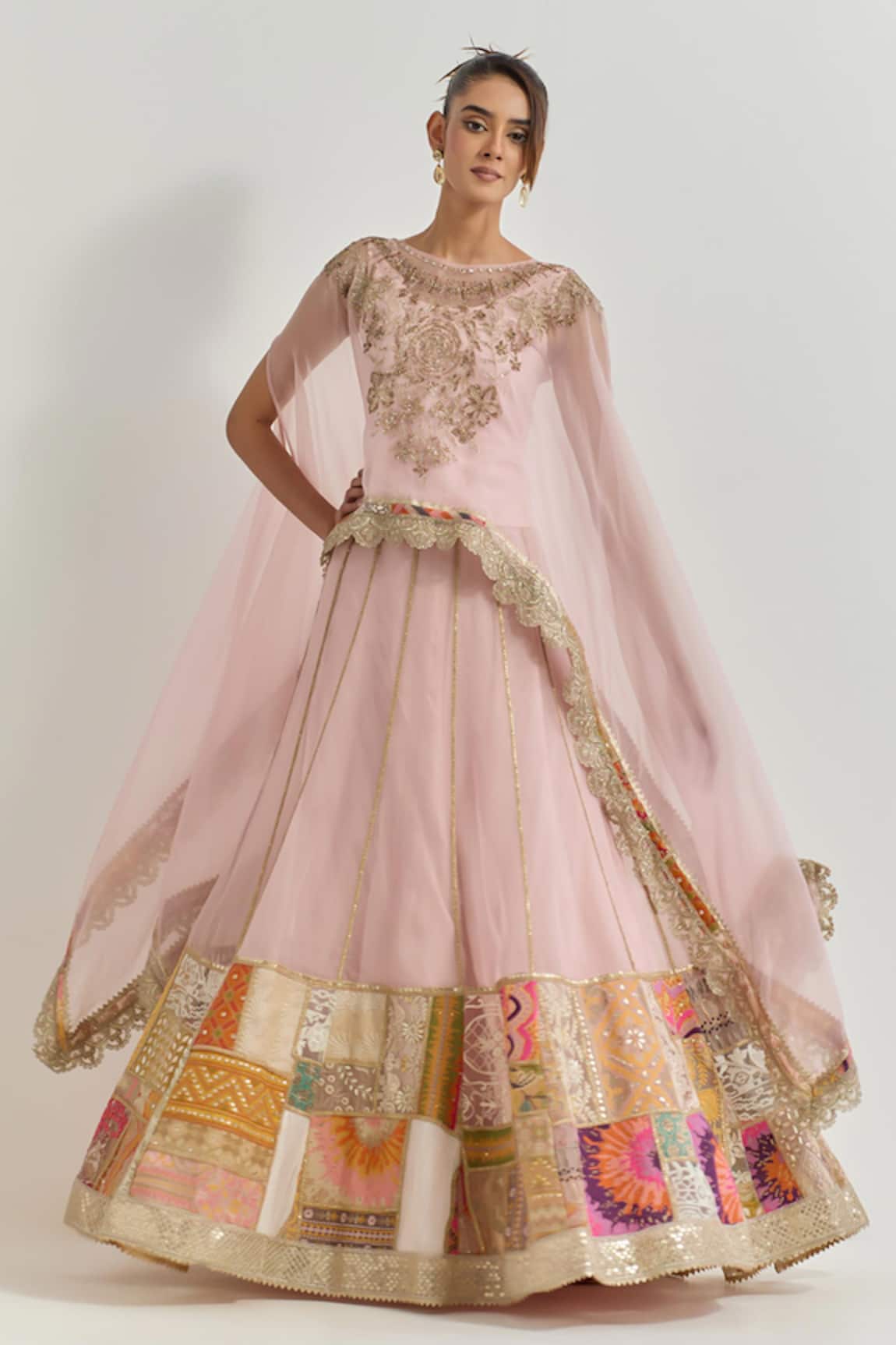 Kavita Bhartia Hand Embellished Organza Lehenga Set 