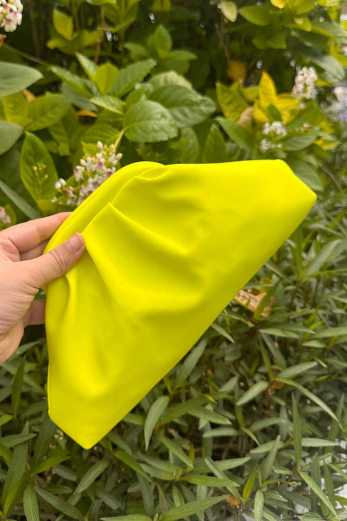 Bhavna Kumar Neon Green Puff Clutch Bag 