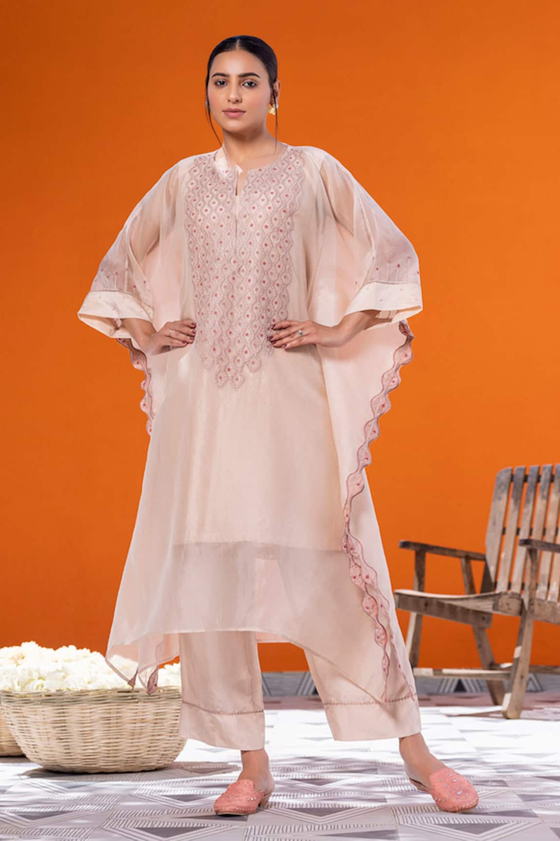 Janki India Rose Gold Kaftan Set 