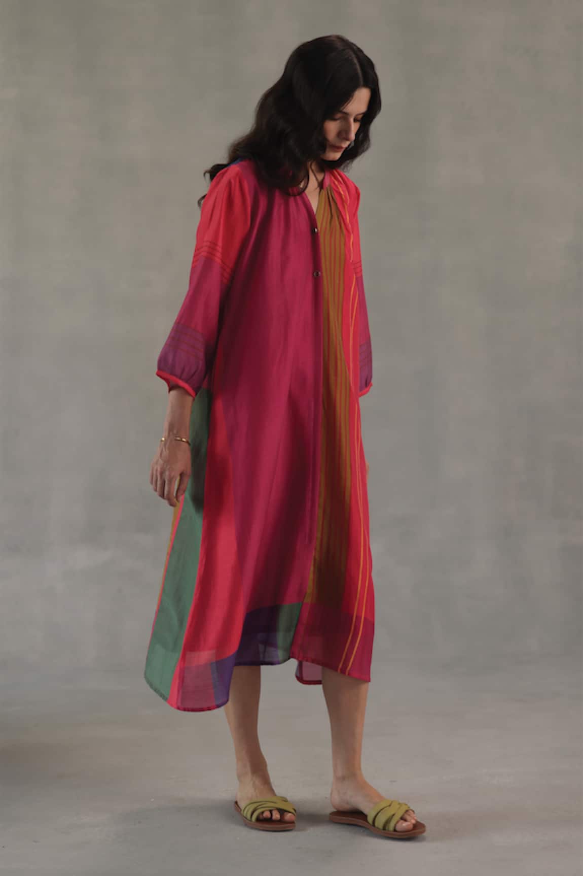 Roza Celeste Chanderi Dress 