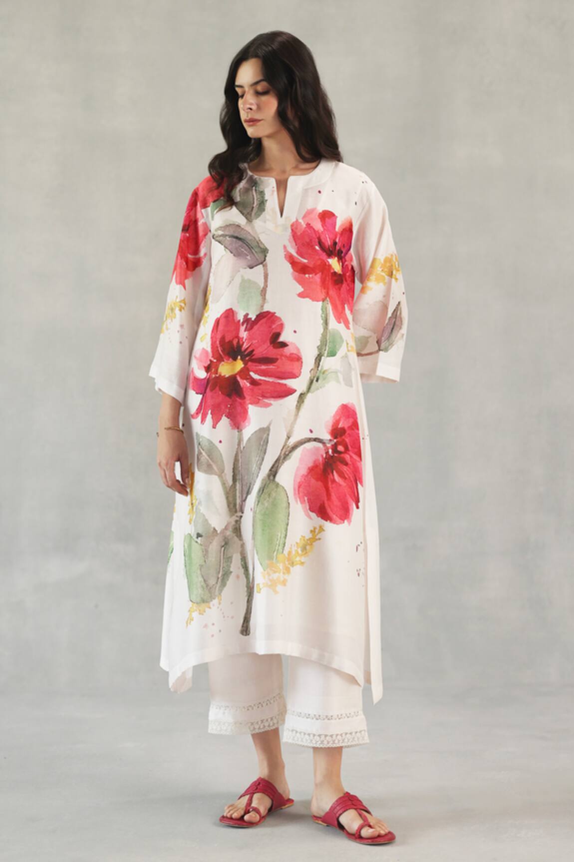Roza Olivia Chanderi Printed Kurta & Pant Set 