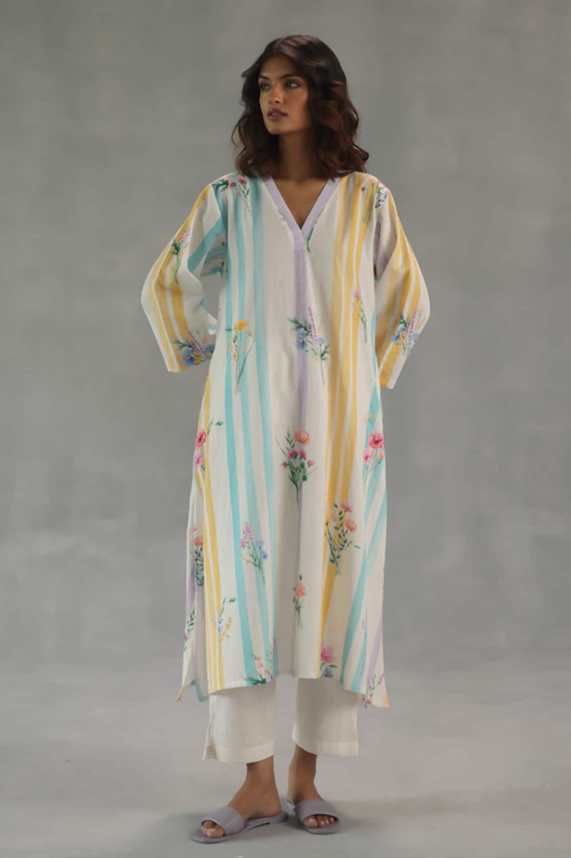 Roza Dahlia Floral Print Kurta & Pant Set 