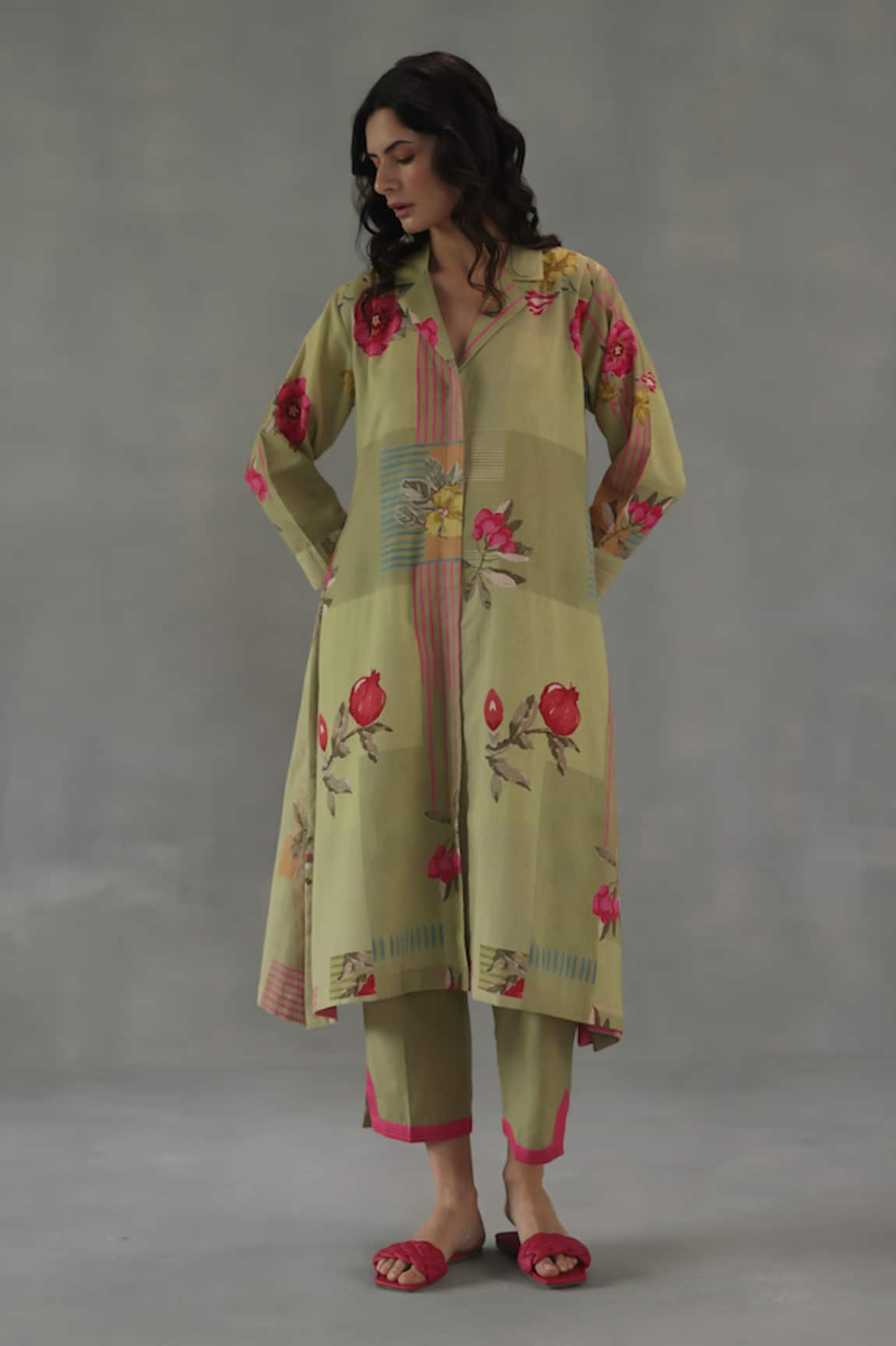 Roza Luna Floral Print Kurta & Pant Set 