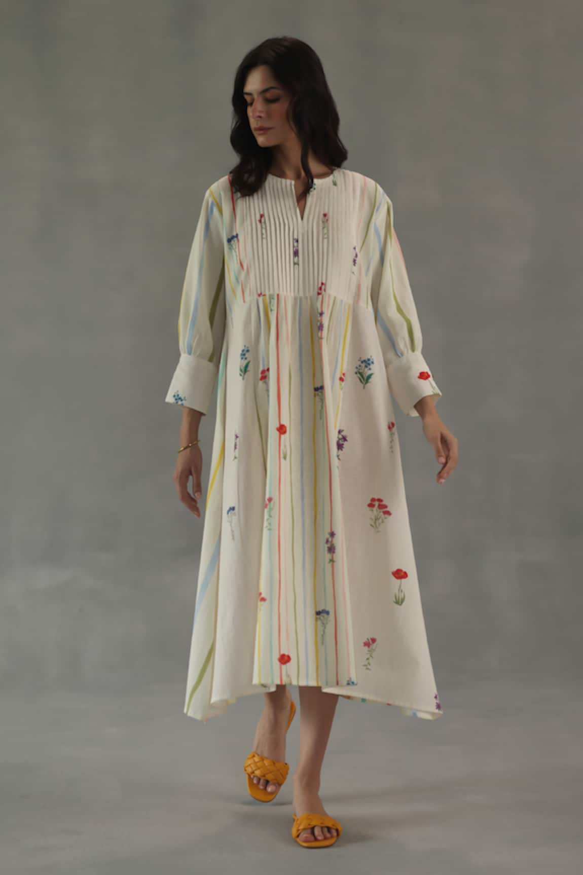 Roza Bianca Printed Asymmetric Dress 