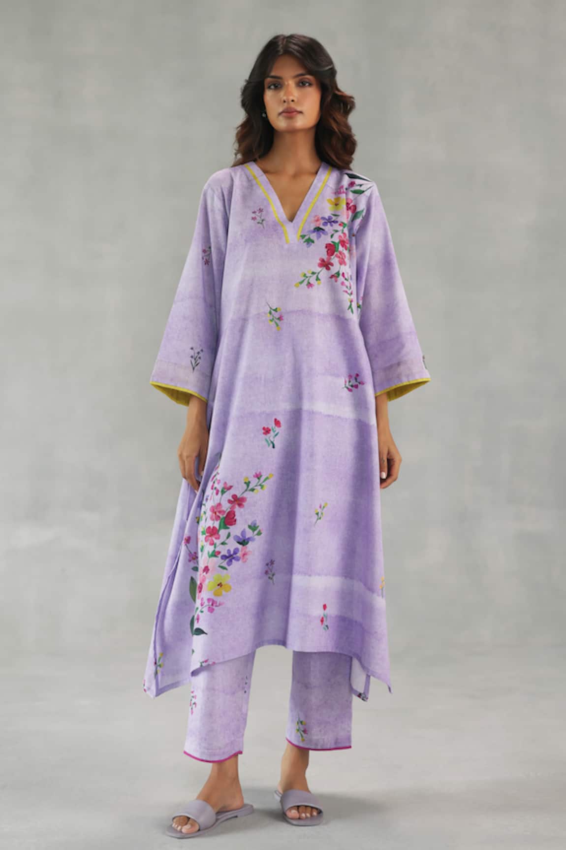 Roza Viola Printed Kurta & Pant Set 