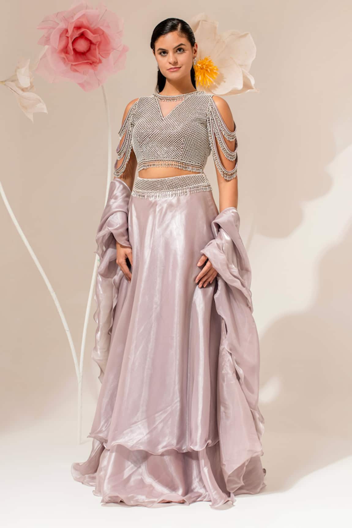 Akara Waistband Embroidered Lehenga Set 