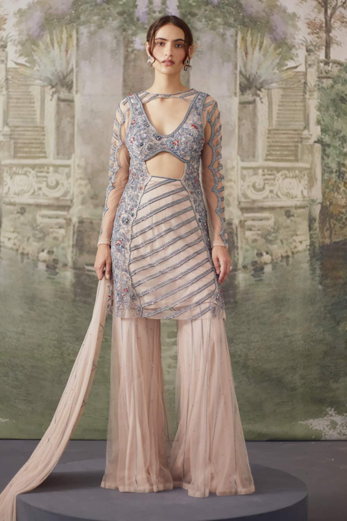 Falsa Hand Embroidered Kurta Sharara Set 