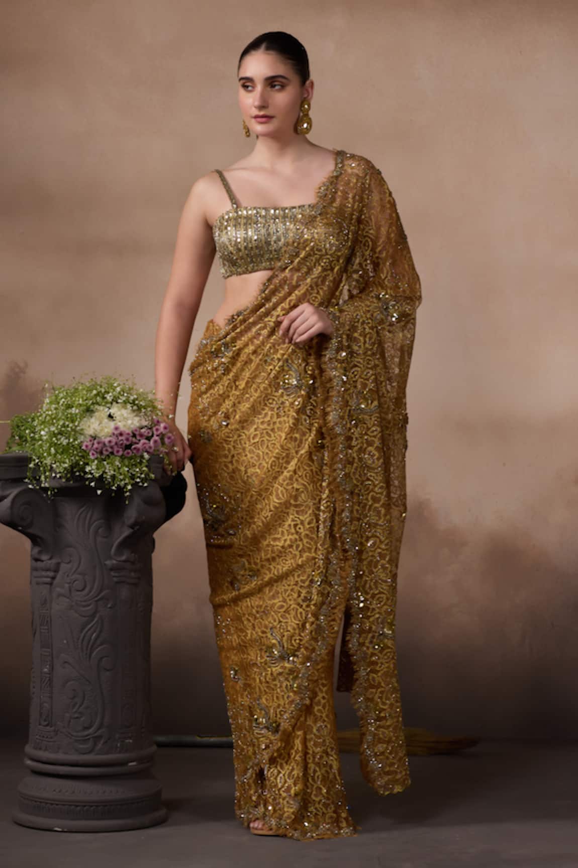 Falsa Embroidered Saree & Blouse 