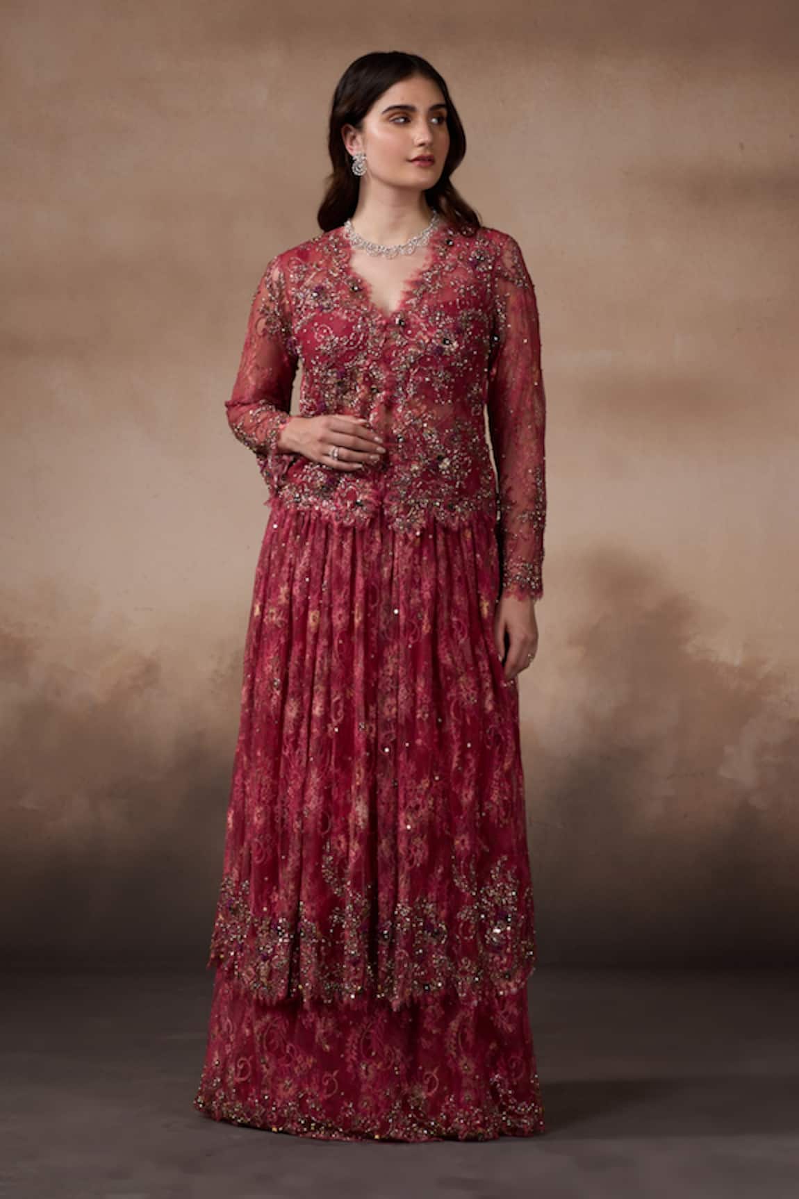 Falsa Embroidered Jacket & Lehenga Set 