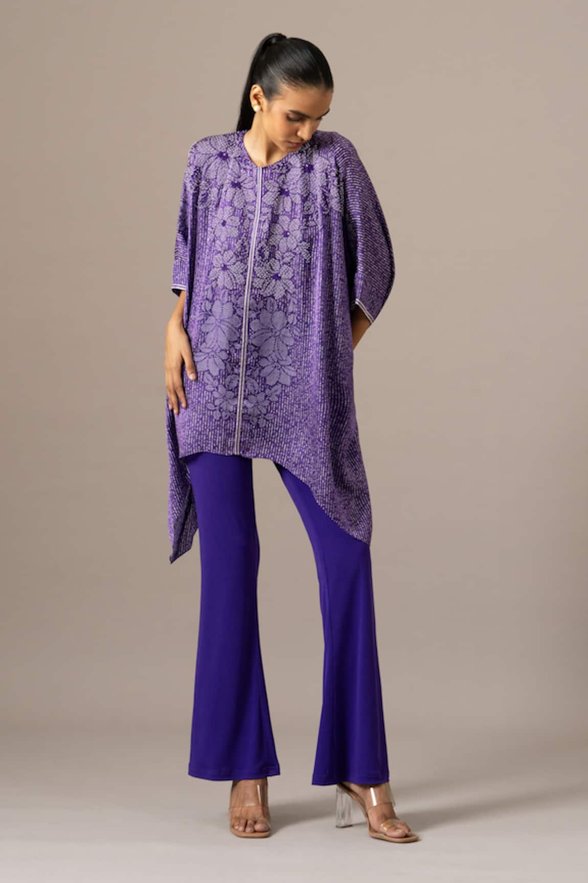 Namrata Joshipura Pansy Flower Handkerchief Tunic 