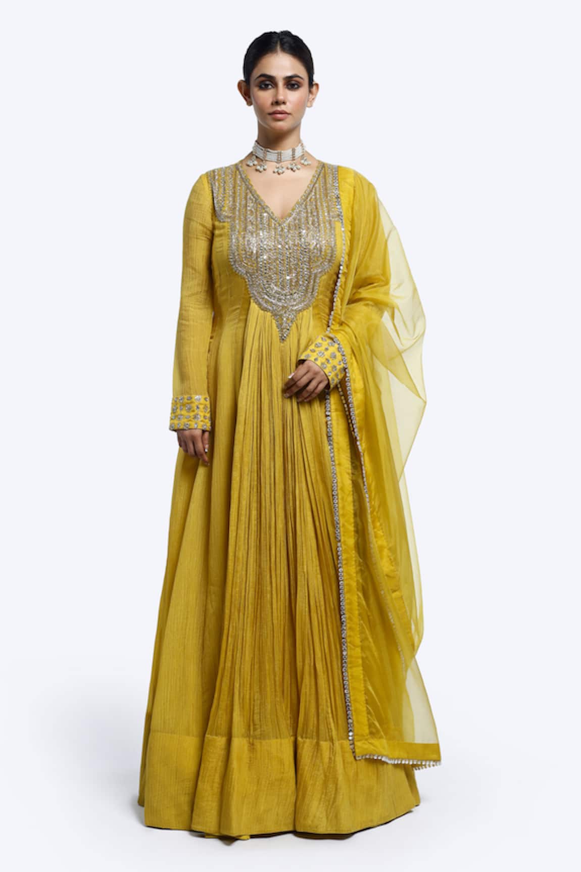 Onaya Embroidered Anarkali With Dupatta 
