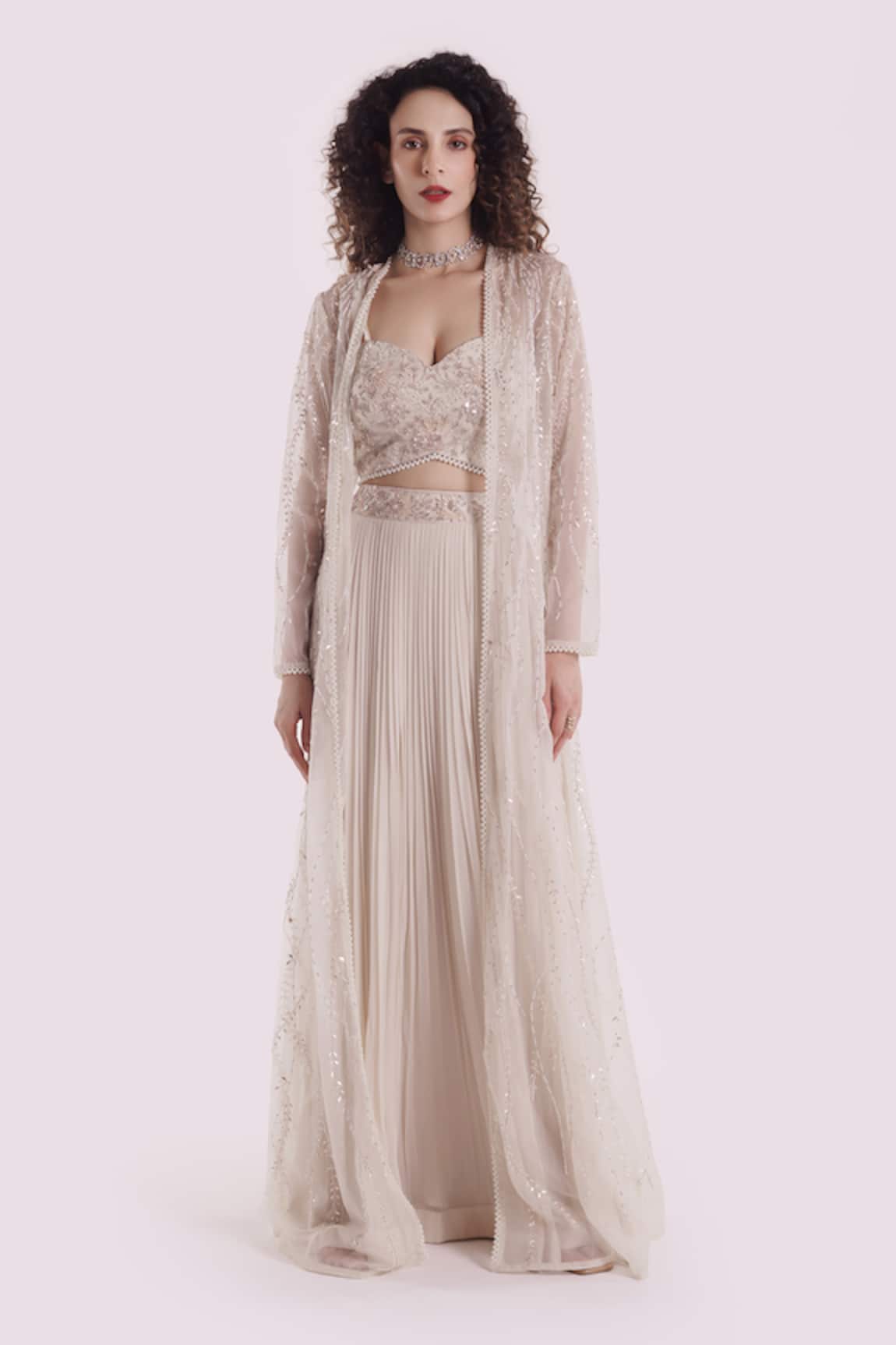 Onaya Embroidered Jacket & Skirt Set 