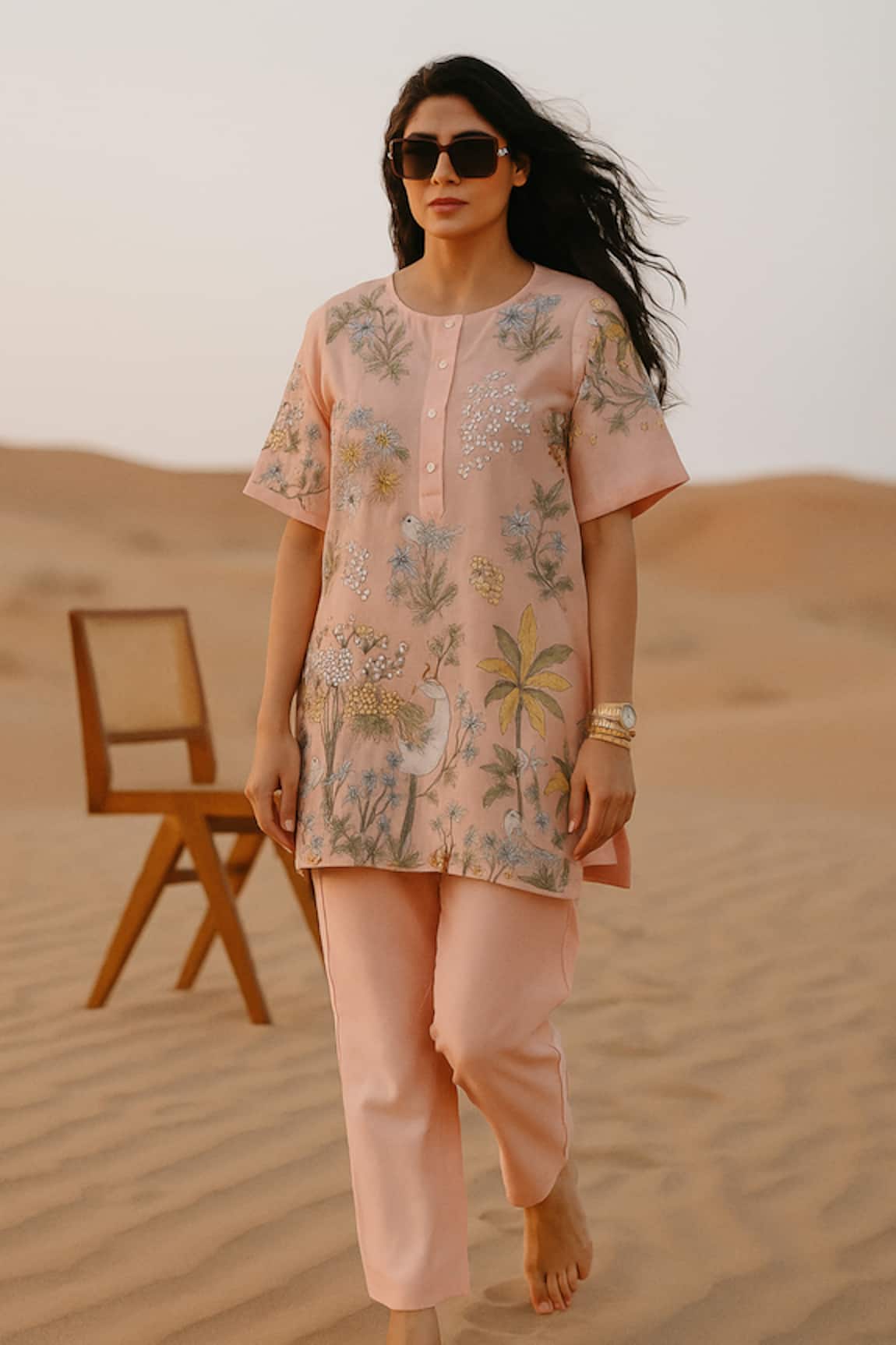 Samatvam By Anjali Bhaskar Falak Embroidered Tunic With Pant 