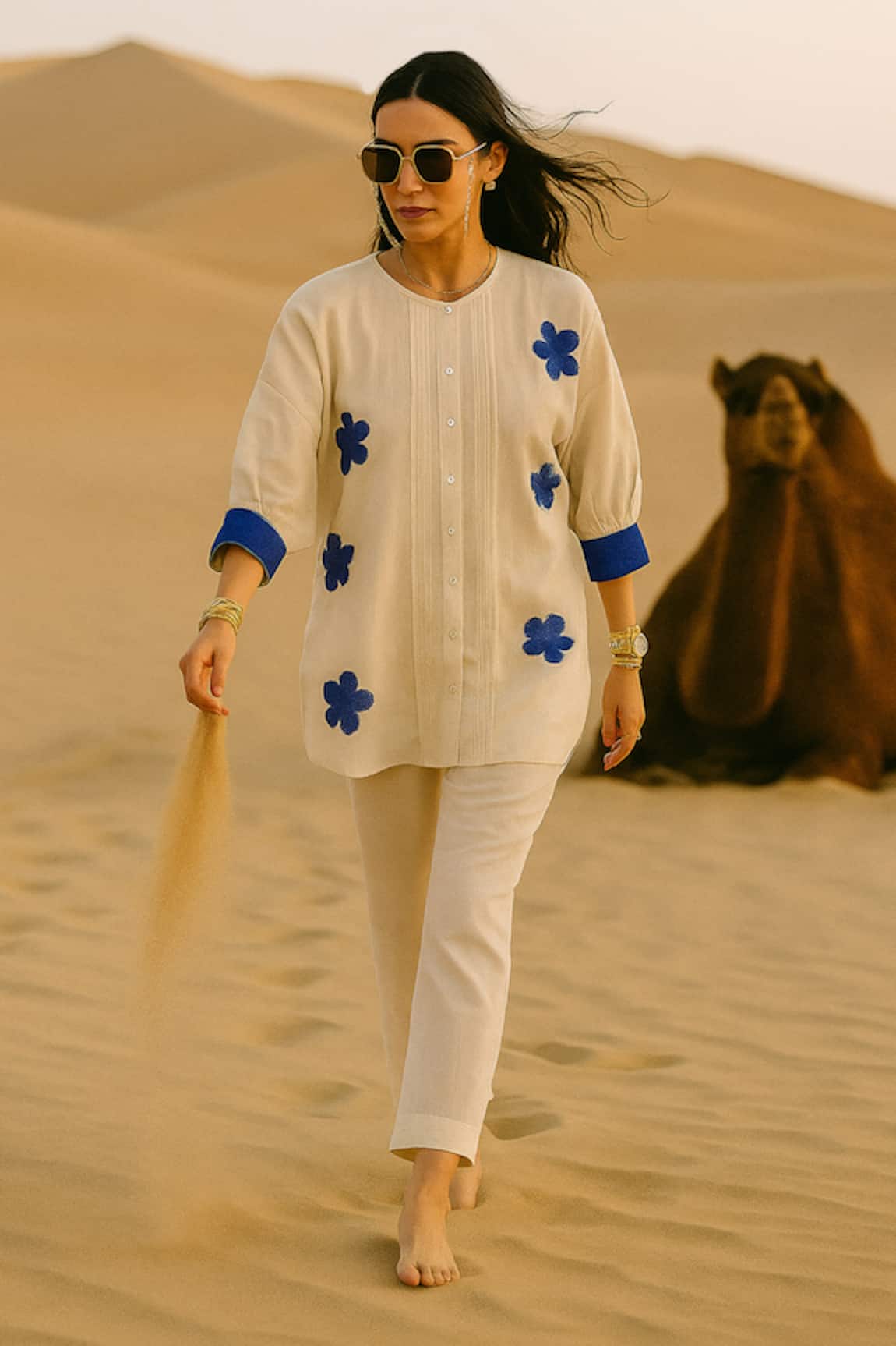 Samatvam By Anjali Bhaskar Aabroo Embroidered Tunic With Pant 