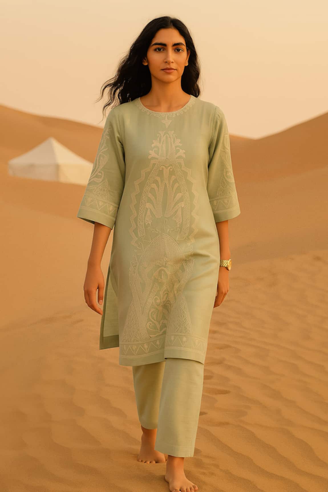 Samatvam By Anjali Bhaskar Mahreen Embroidered Kurta With Pant 
