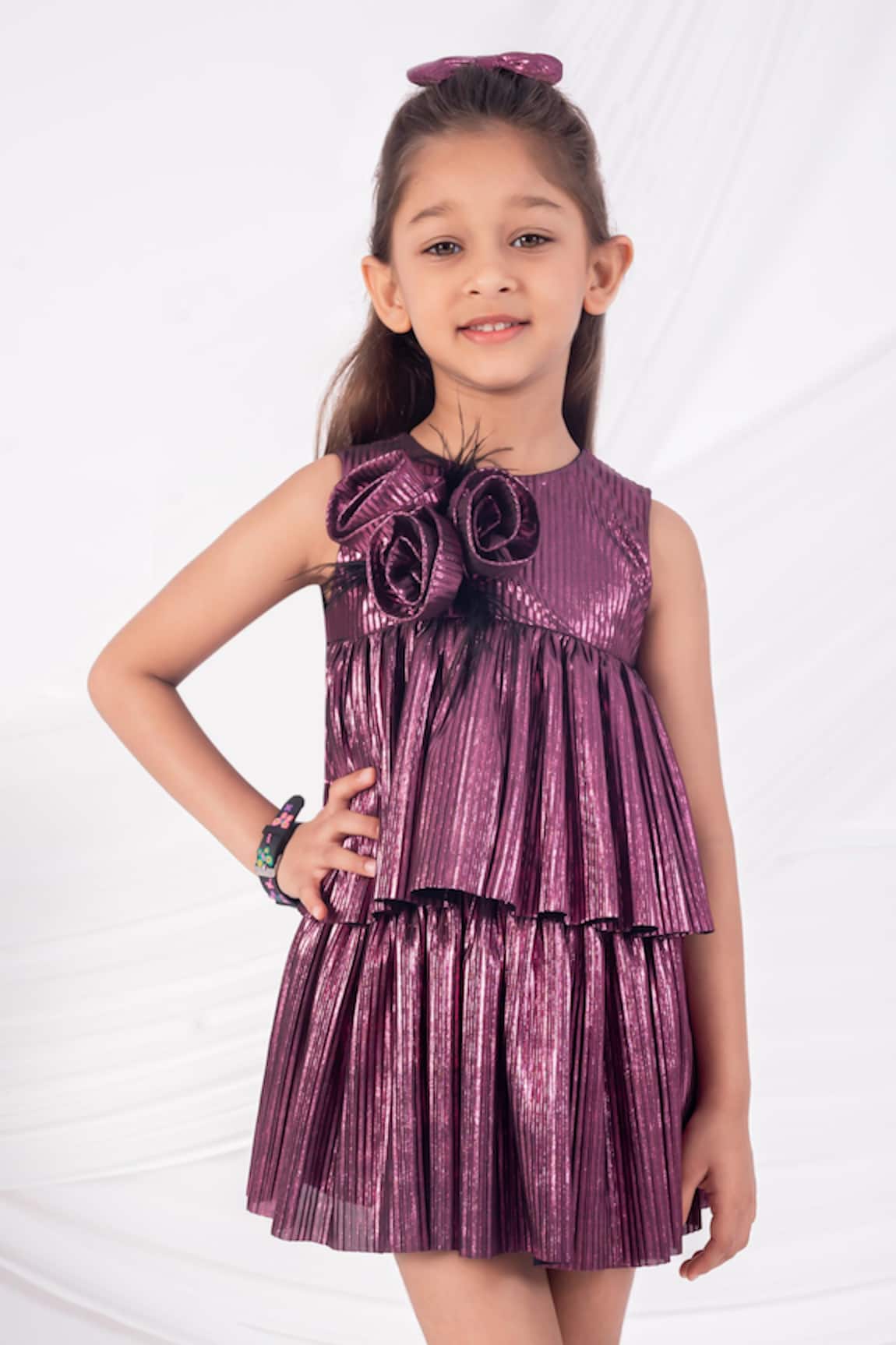 Toplove Berry Pop Rosette Dress 