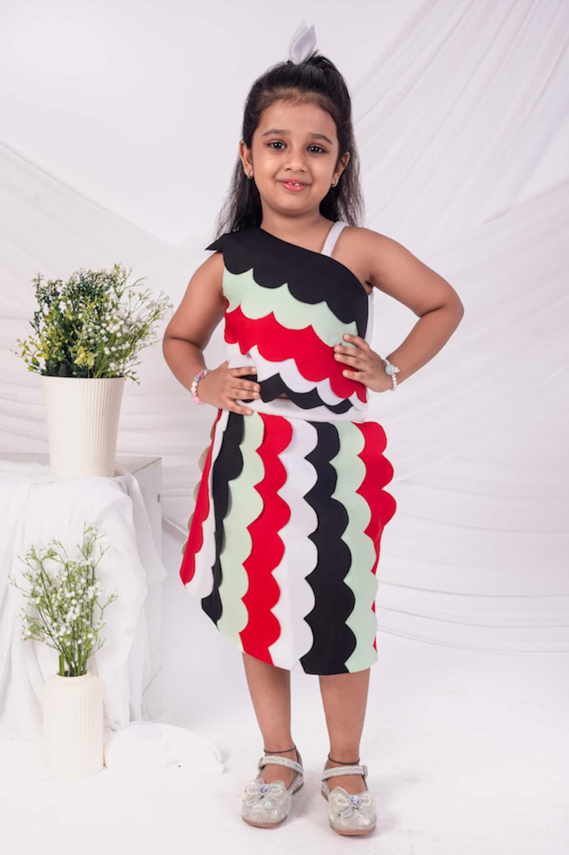 Toplove Scallop Pop Skirt Set 