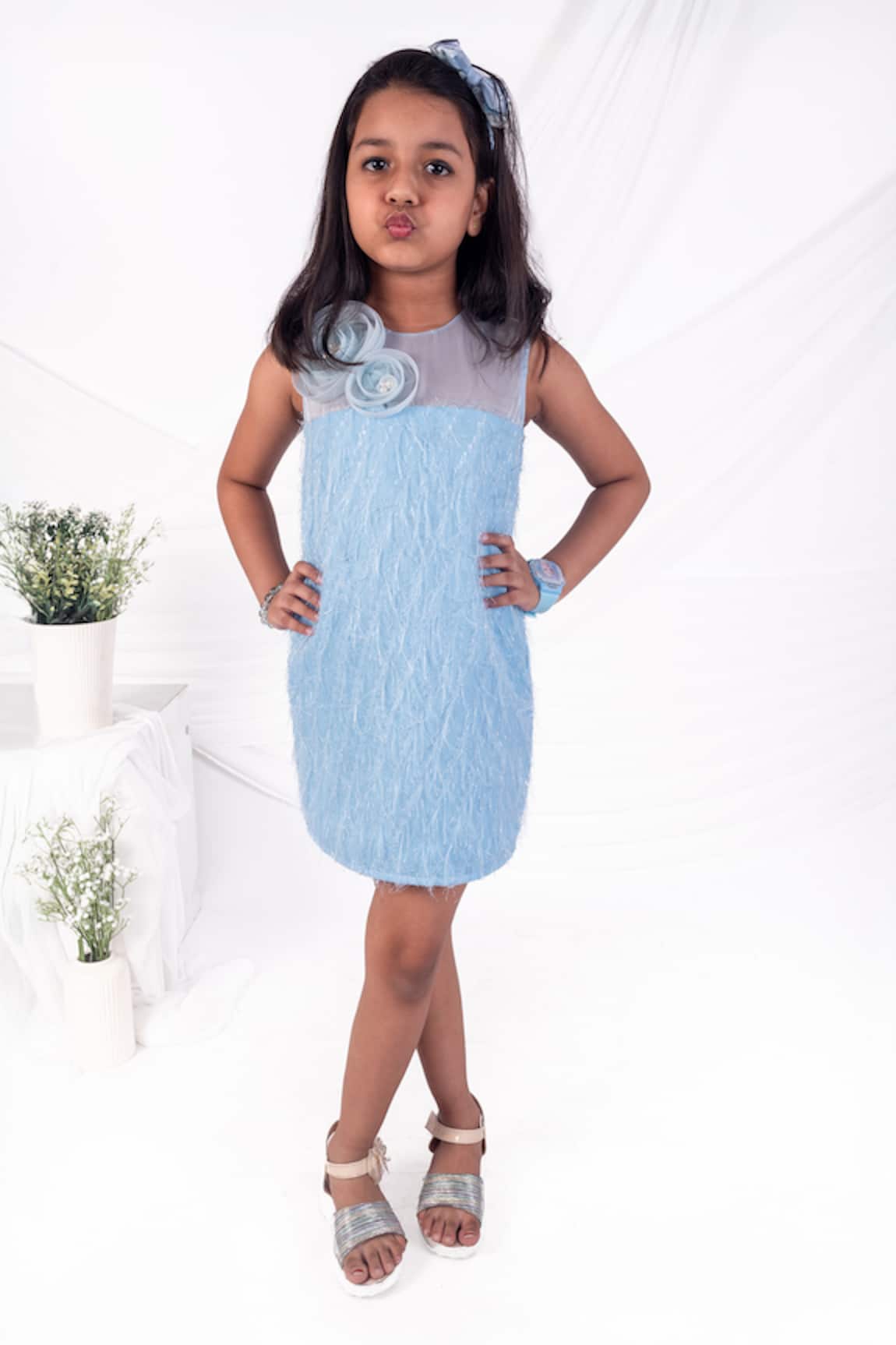 Toplove Blue Fur Frost Dress 