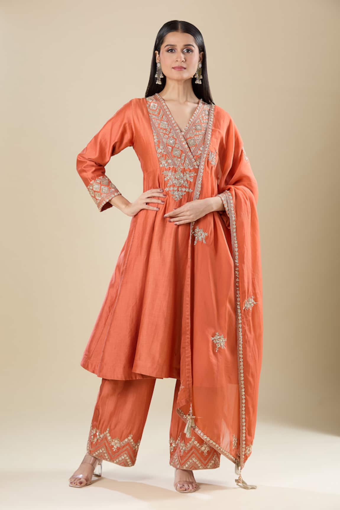 Matsya Silk Embroidered Anarkali Set 