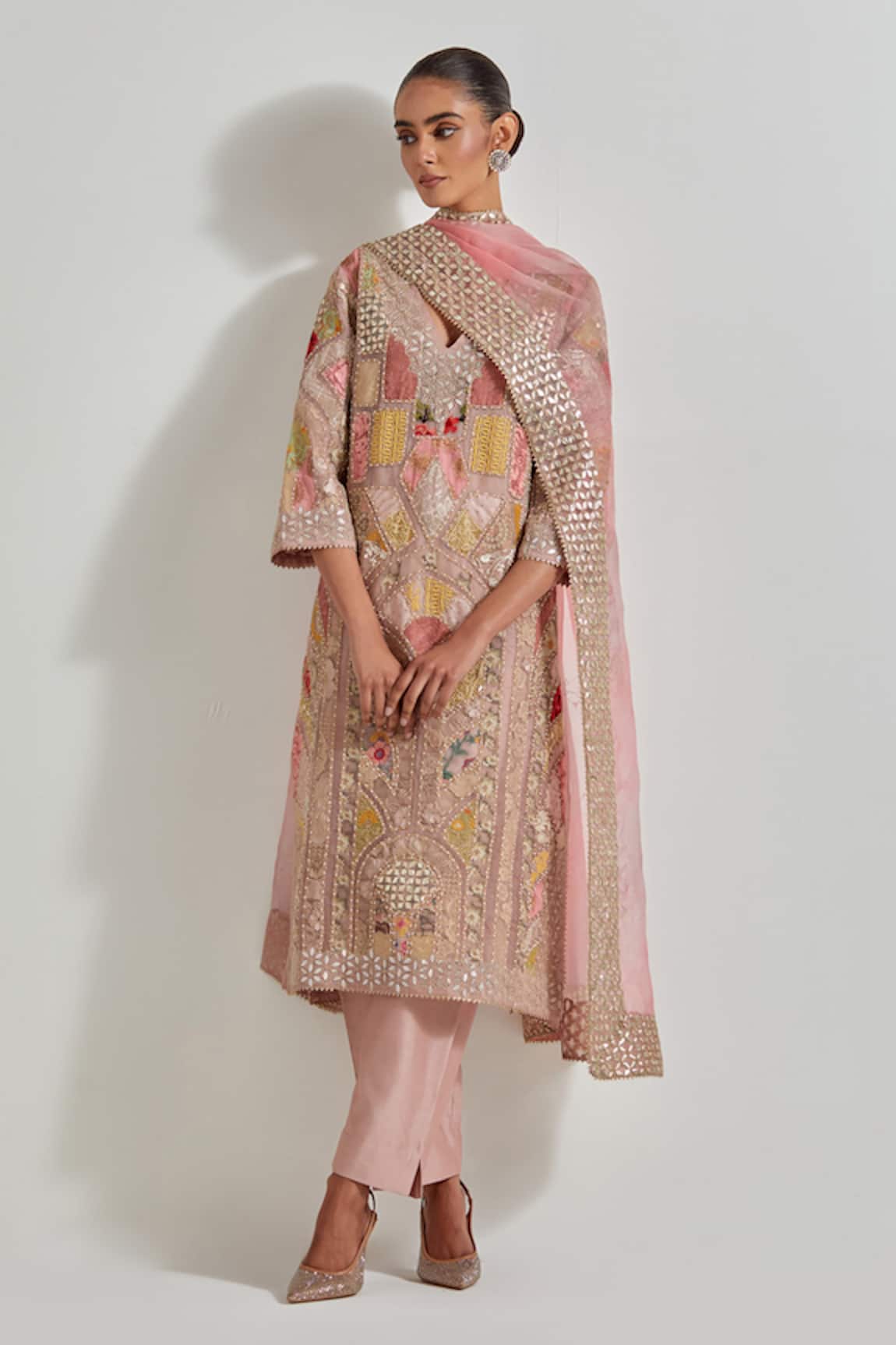 Kavita Bhartia Patch Work Embroidered Kurta Set 