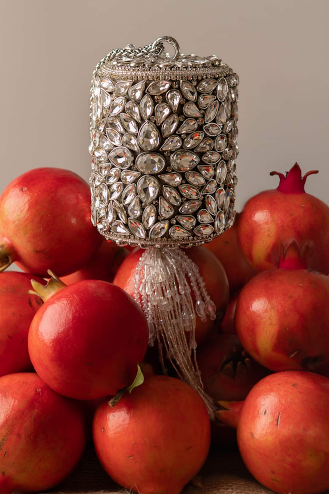 Bhavna Kumar Kundan Embellished Silver Clutch