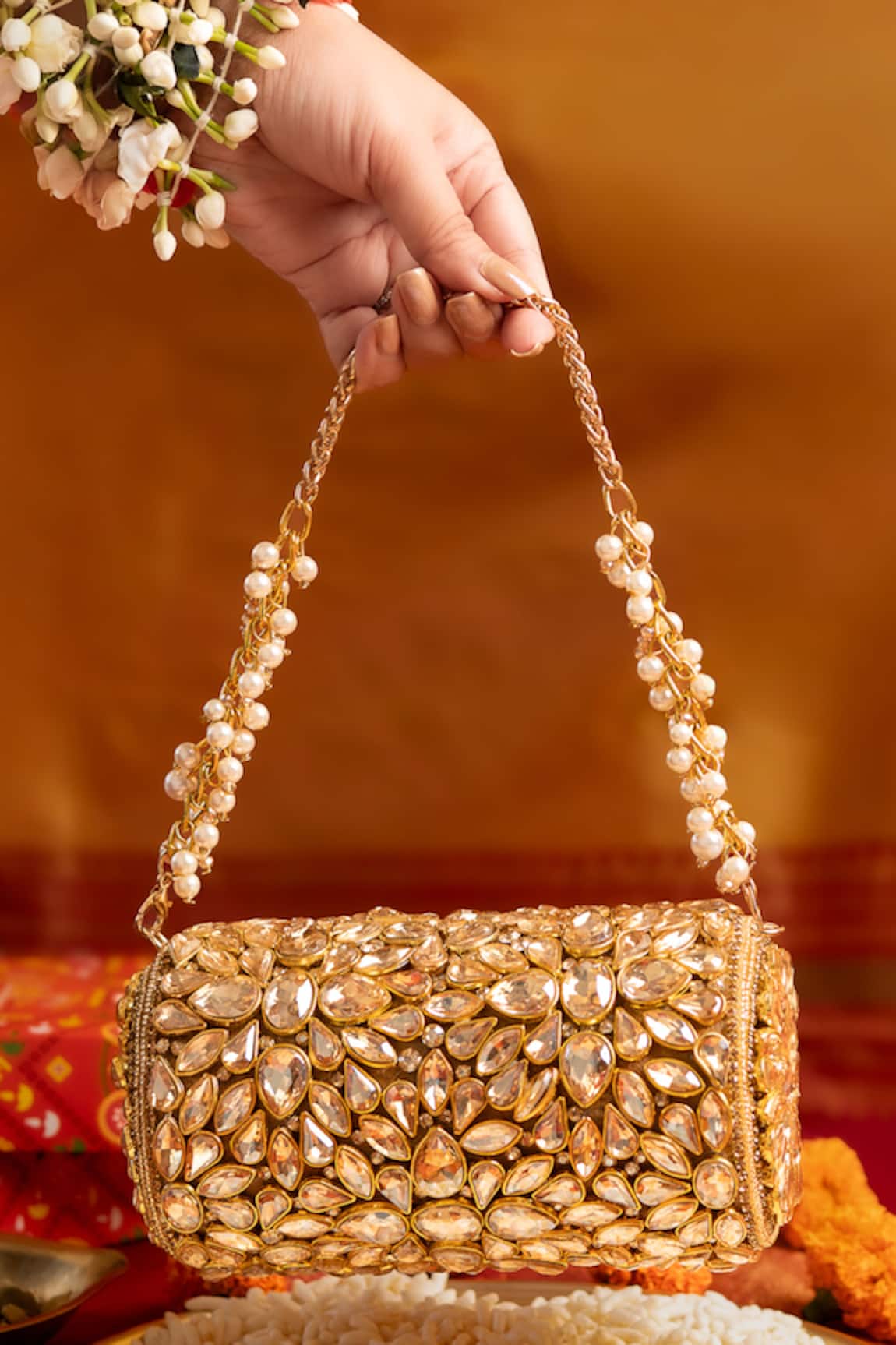 Bhavna Kumar Round Kundan Clutch 