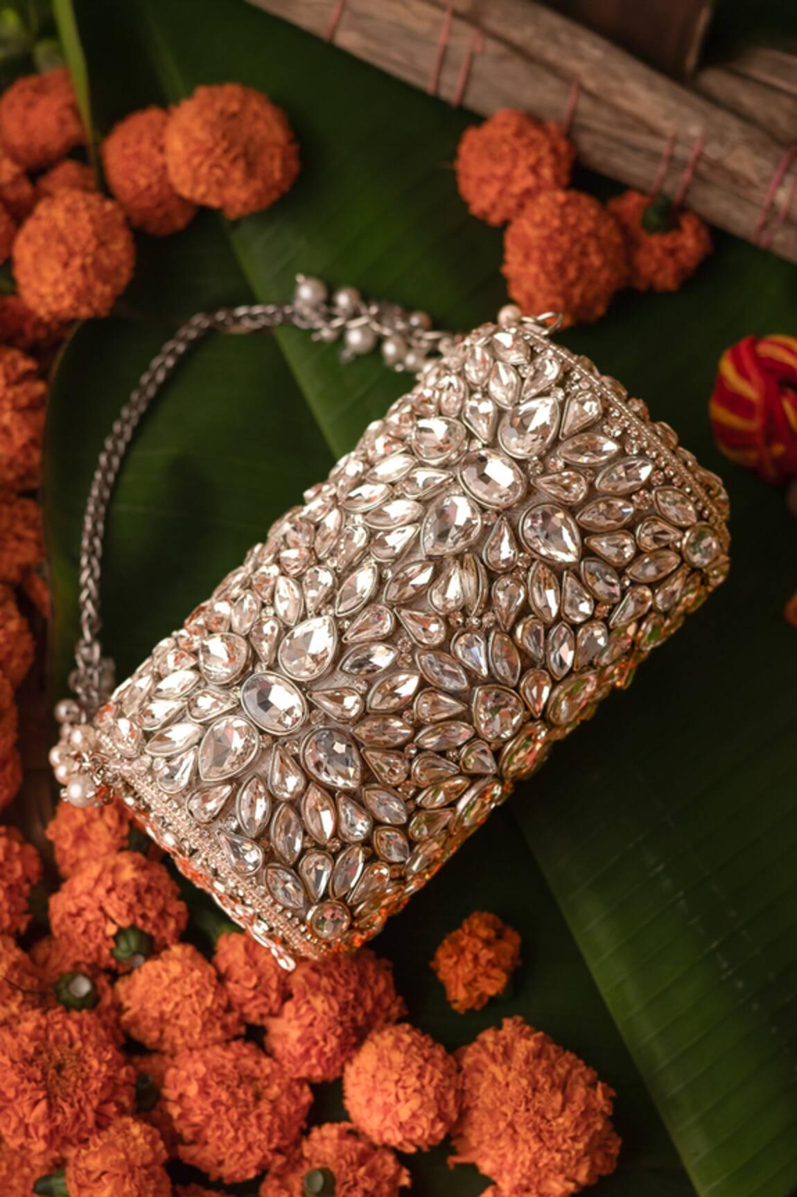 Bhavna Kumar Round Kundan Embellished Clutch 