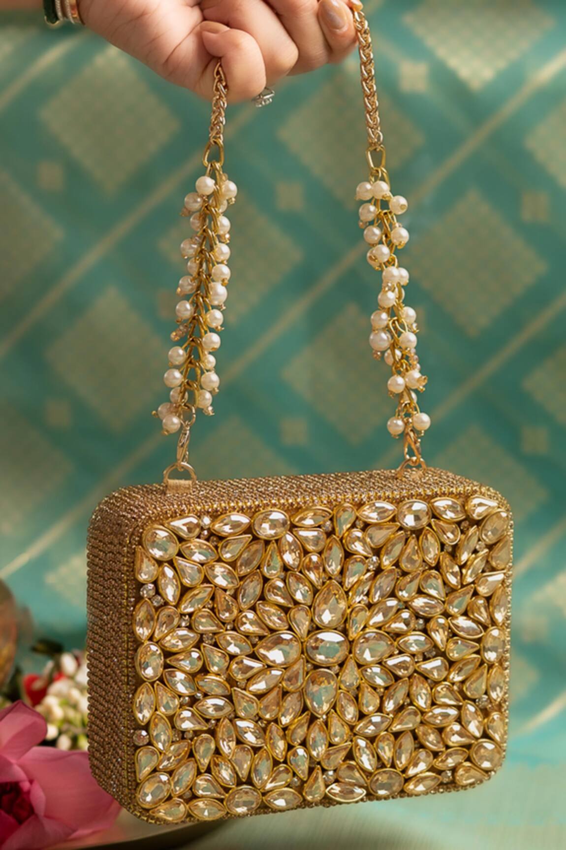Bhavna Kumar Kundan Box Clutch 