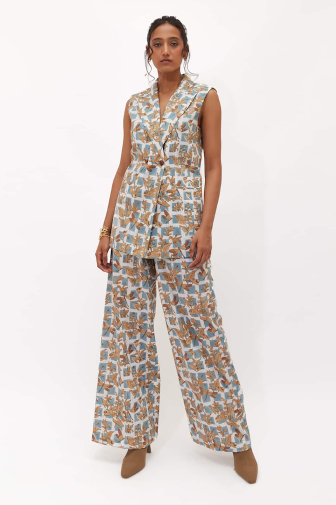 Aapro Rowena Multi Colour Hand Block Printed Blazer 