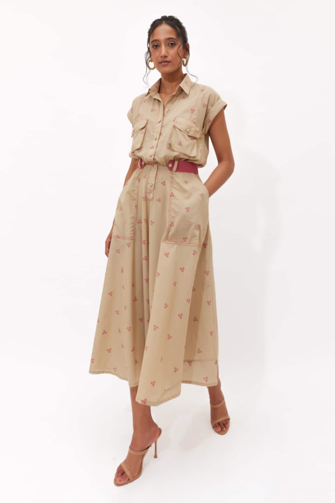 Aapro Sahara Multi Colour Hand Block Printed Dress 