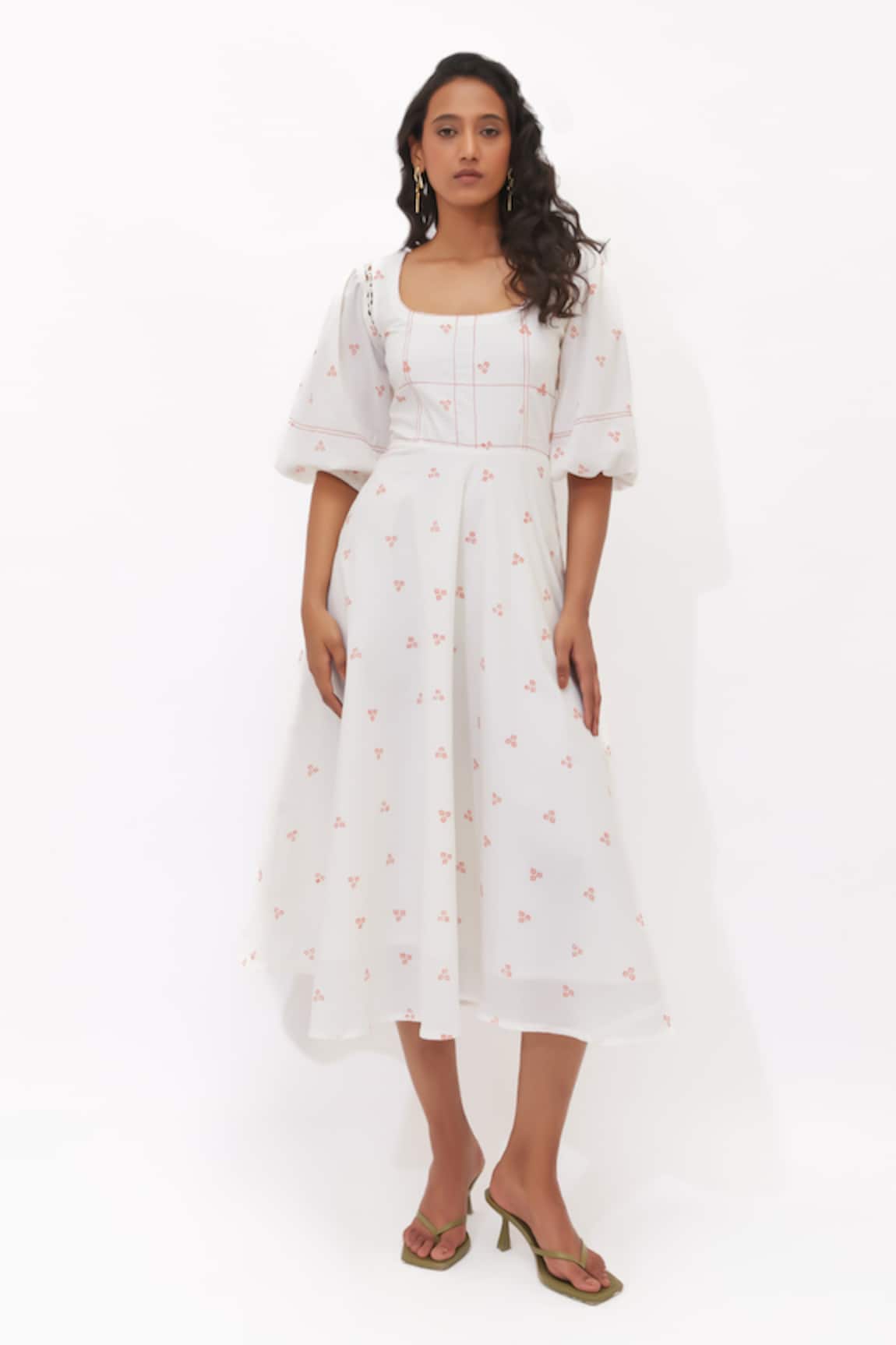 Aapro Aralyn Multi Colour Fit and Flare Dress 