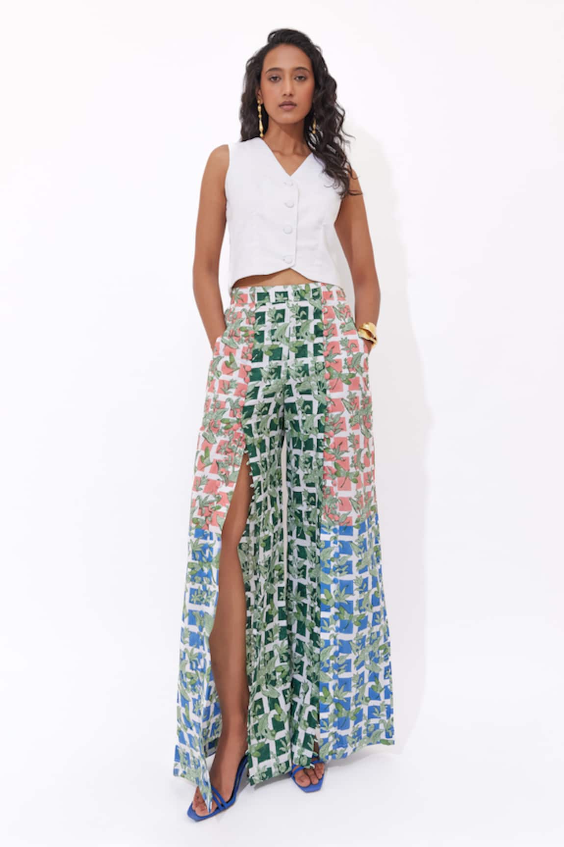 Aapro Mariselle Multi Colour Block Printed Pant Set 