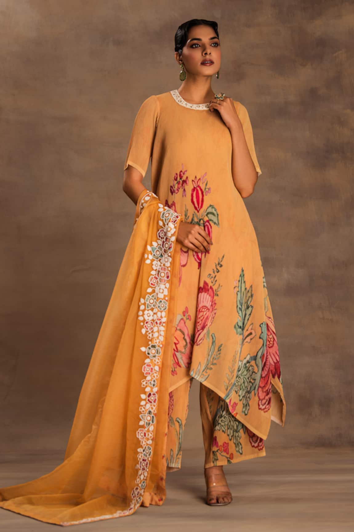 Preeti Mehta Marigold Muse Kurta & Pant Set 