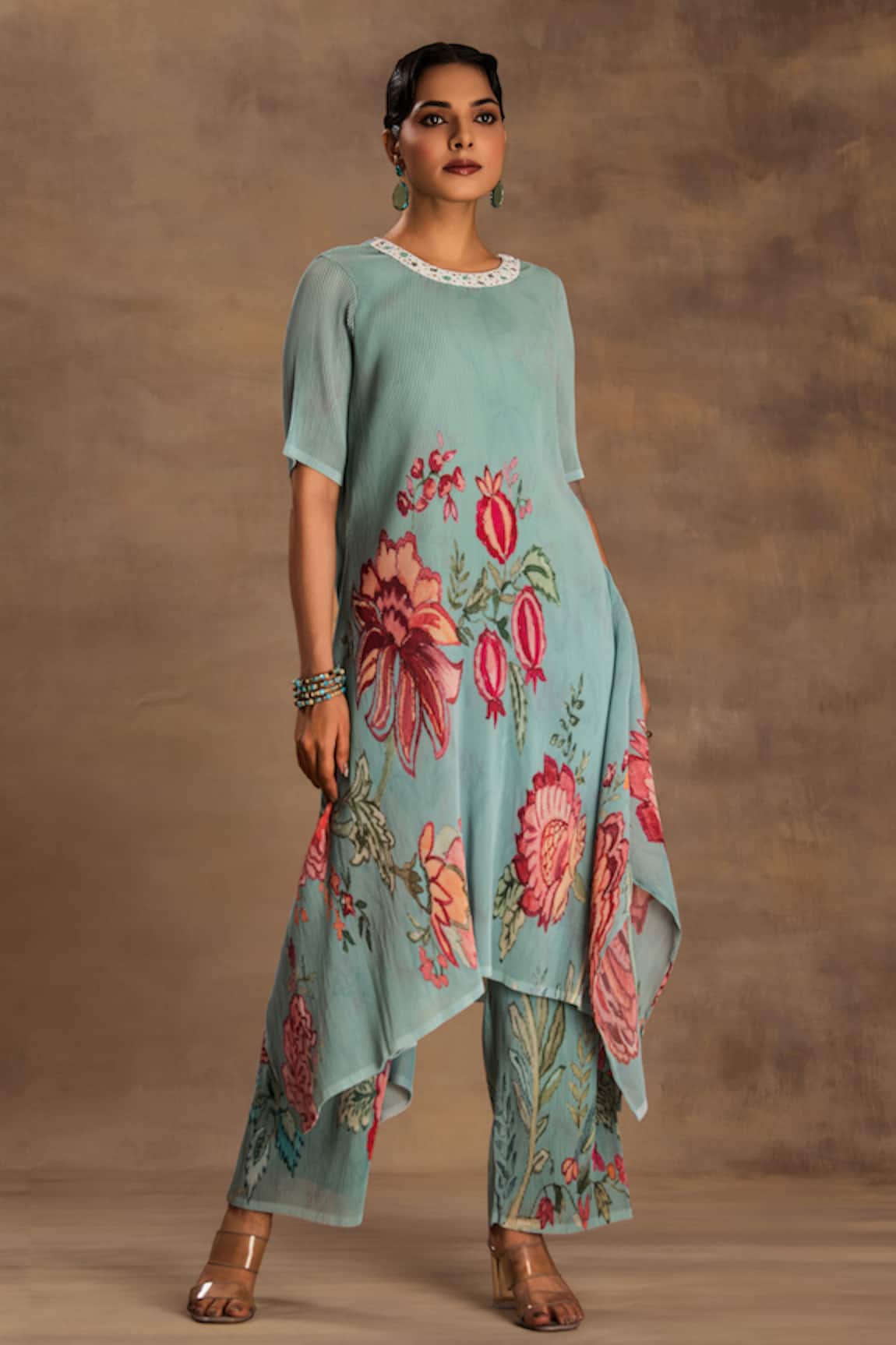 Preeti Mehta Vintage Fern & Flore Kurta Pant Set 