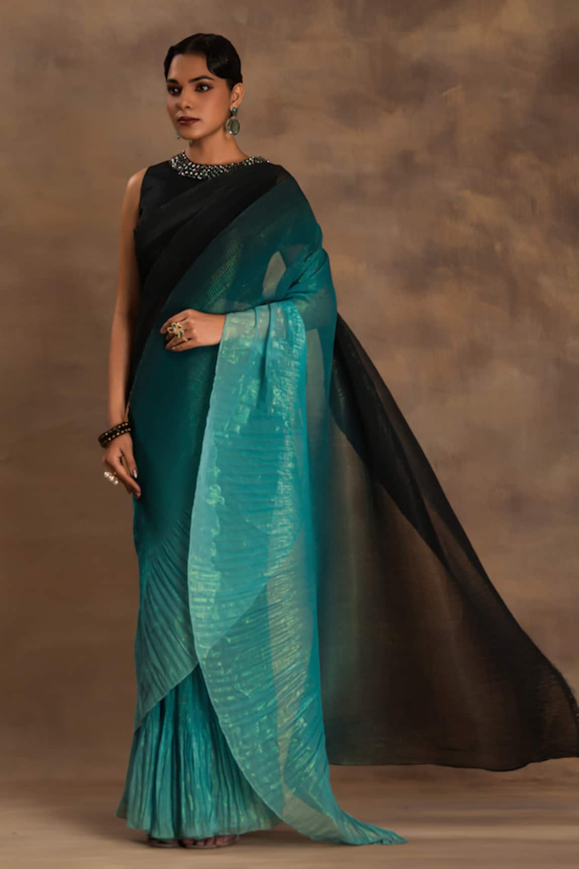 Preeti Mehta Bahaar Begum Ombre Saree With Blouse 