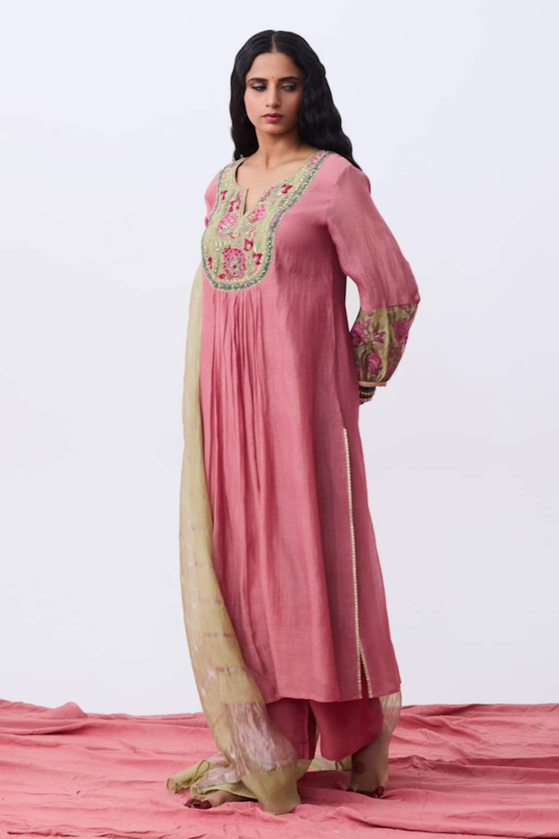 Pants And Pajamas Pink Cotton Silk Pant 