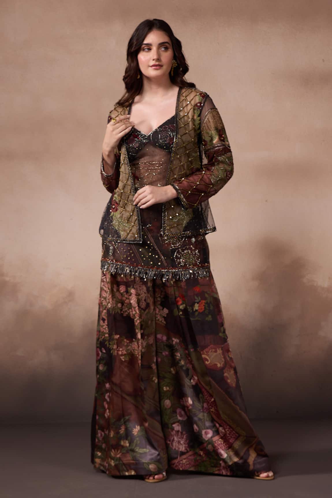 Falsa Embroidered Tunic & Jacket Set 