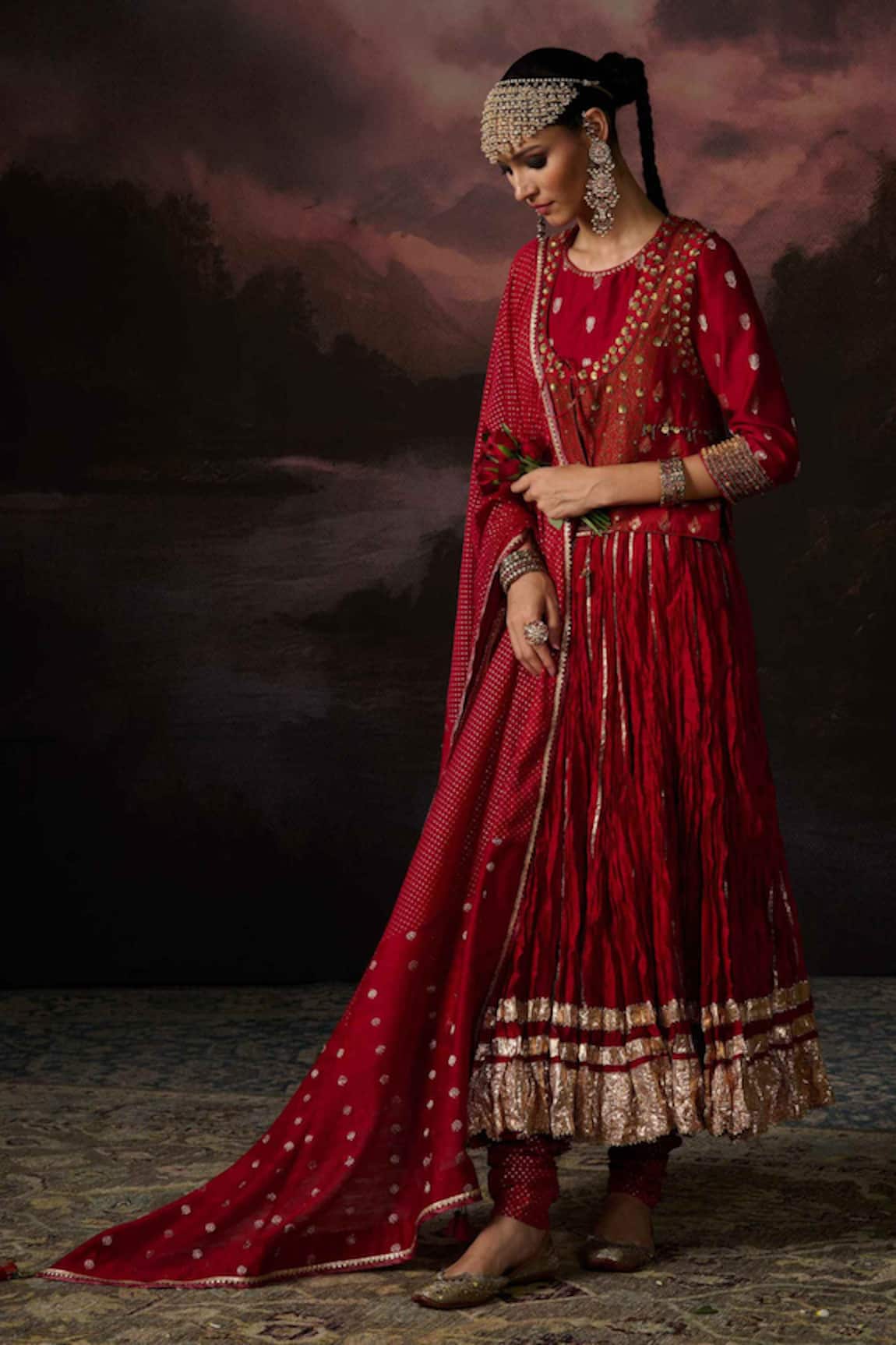 Swatti Kapoor Aisha Polka Dot Woven Dupatta 