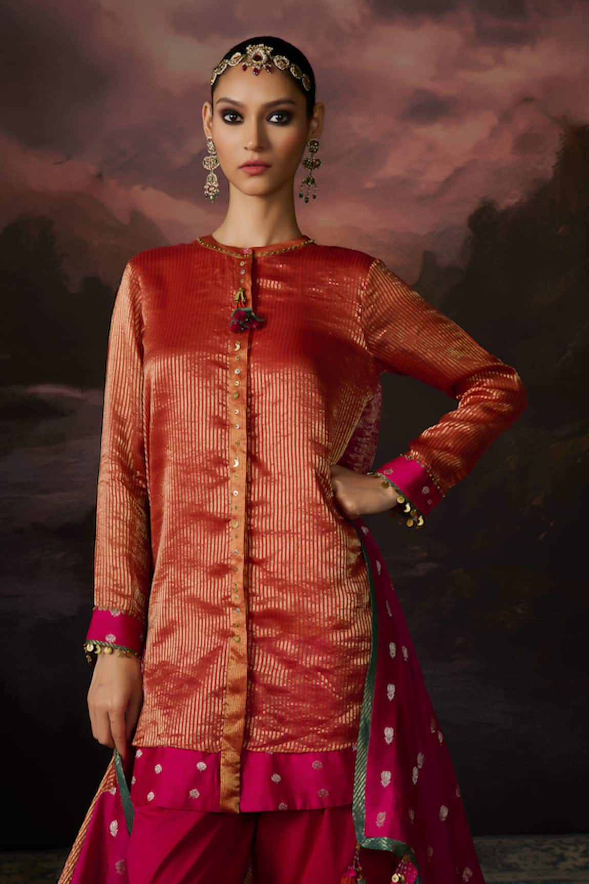 Swatti Kapoor Rehana Stripe Woven Tunic 