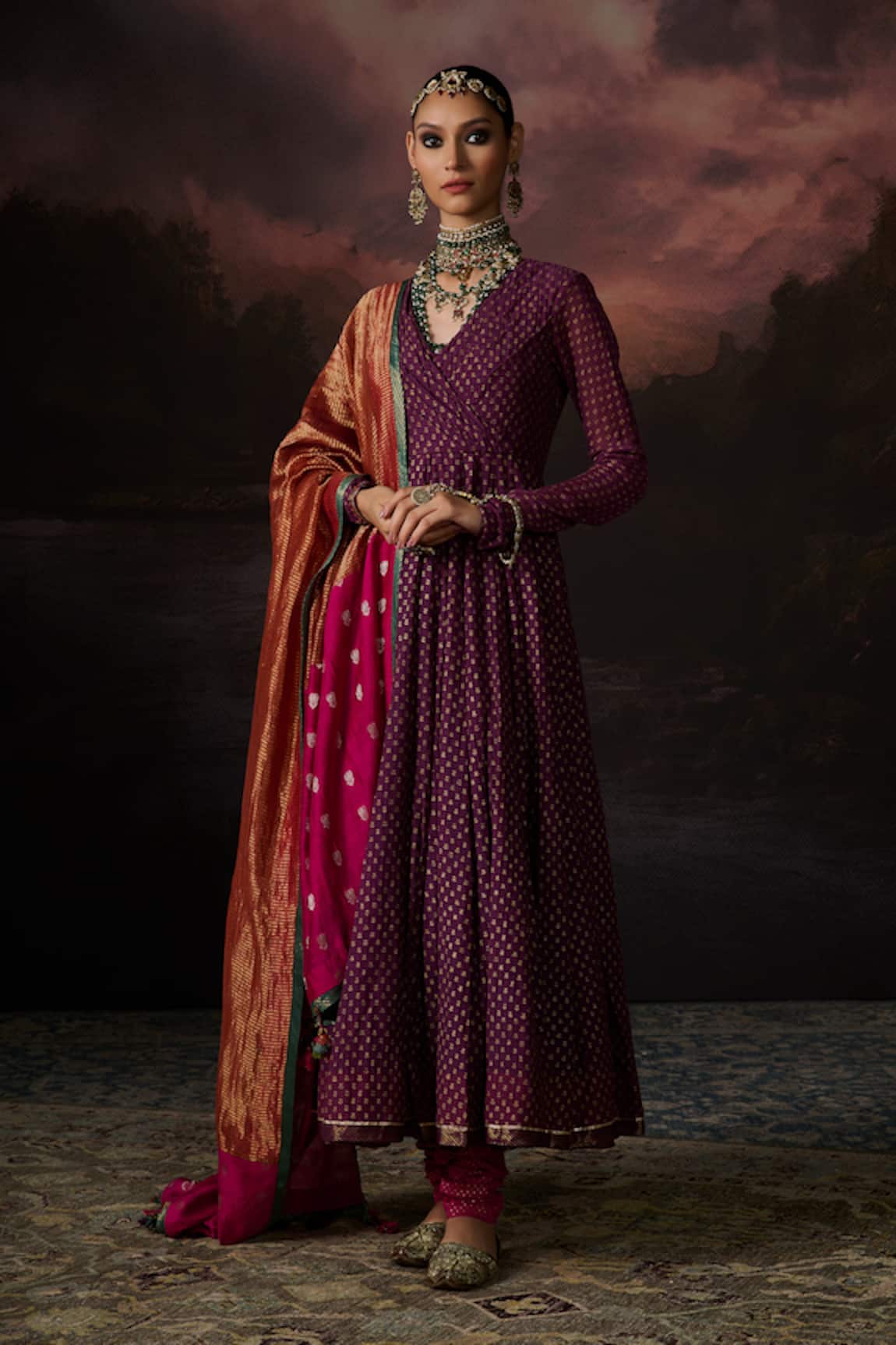 Swatti Kapoor Fiza Floral Woven Anarkali Set 