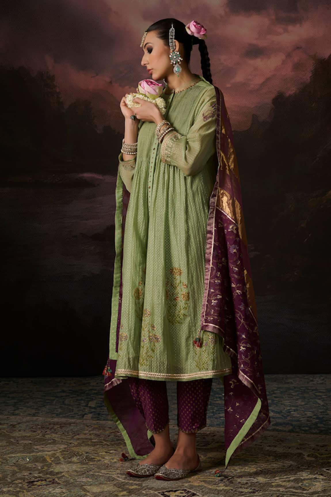Swatti Kapoor Fariha Polka Dot Print Kurta 