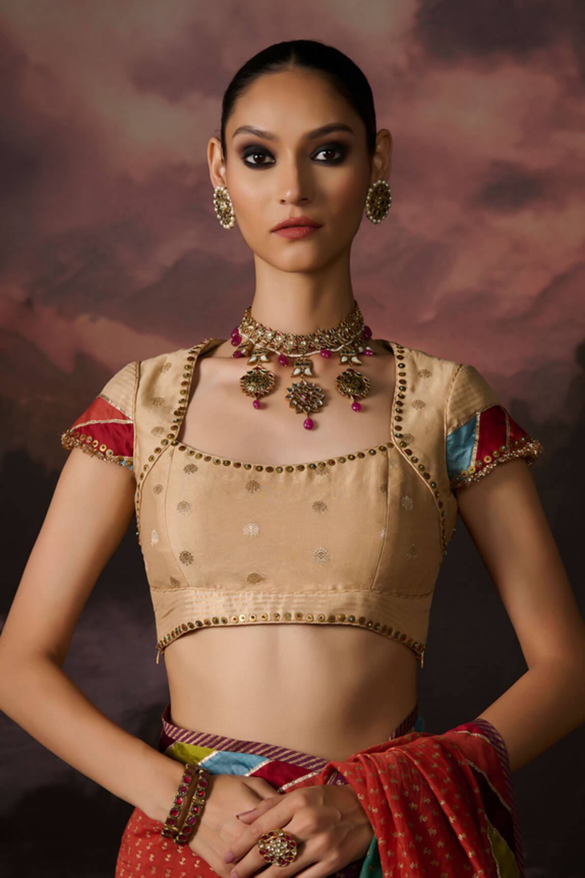 Swatti Kapoor Isha Floral Woven Blouse 