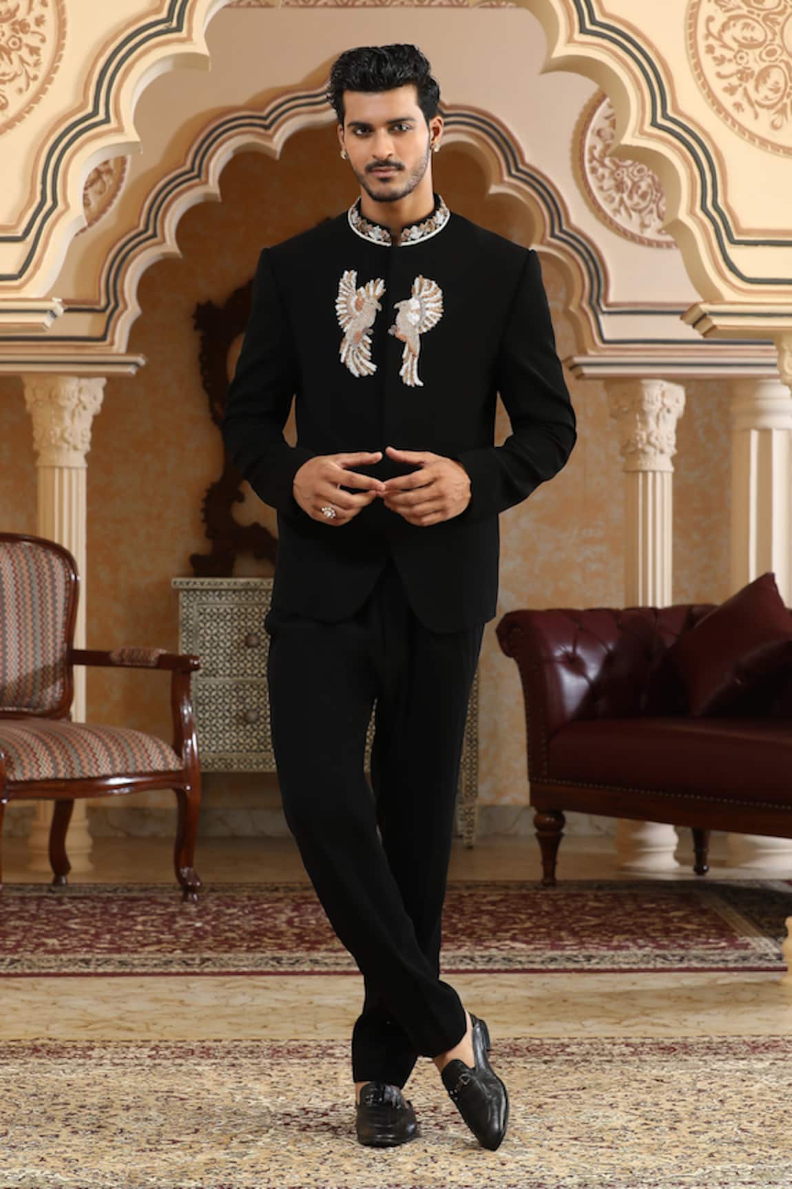 Kudrat Couture Baadal Paar Hand Embroidered Bandhgala Set 