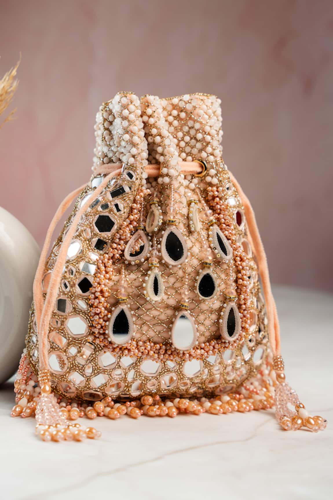 Nayaab By Sonia Aaina Jaal Jhaalar Blush Potli 