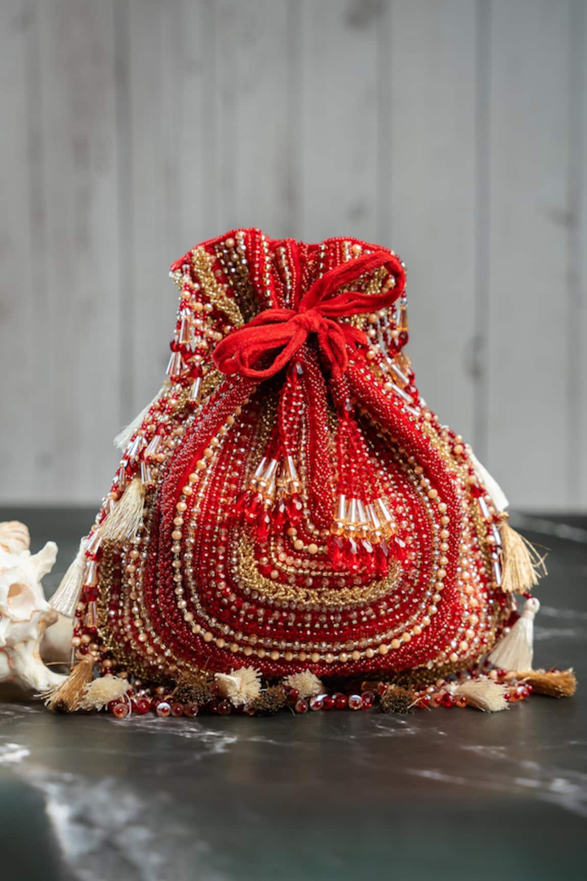Nayaab By Sonia Baraq Scarlet Red Potli 