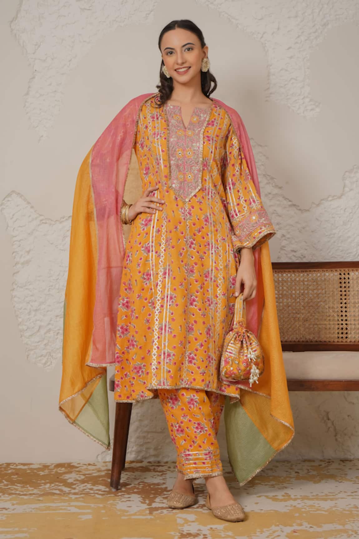 Nemaani Meher Hand Block Print Kurta Set 