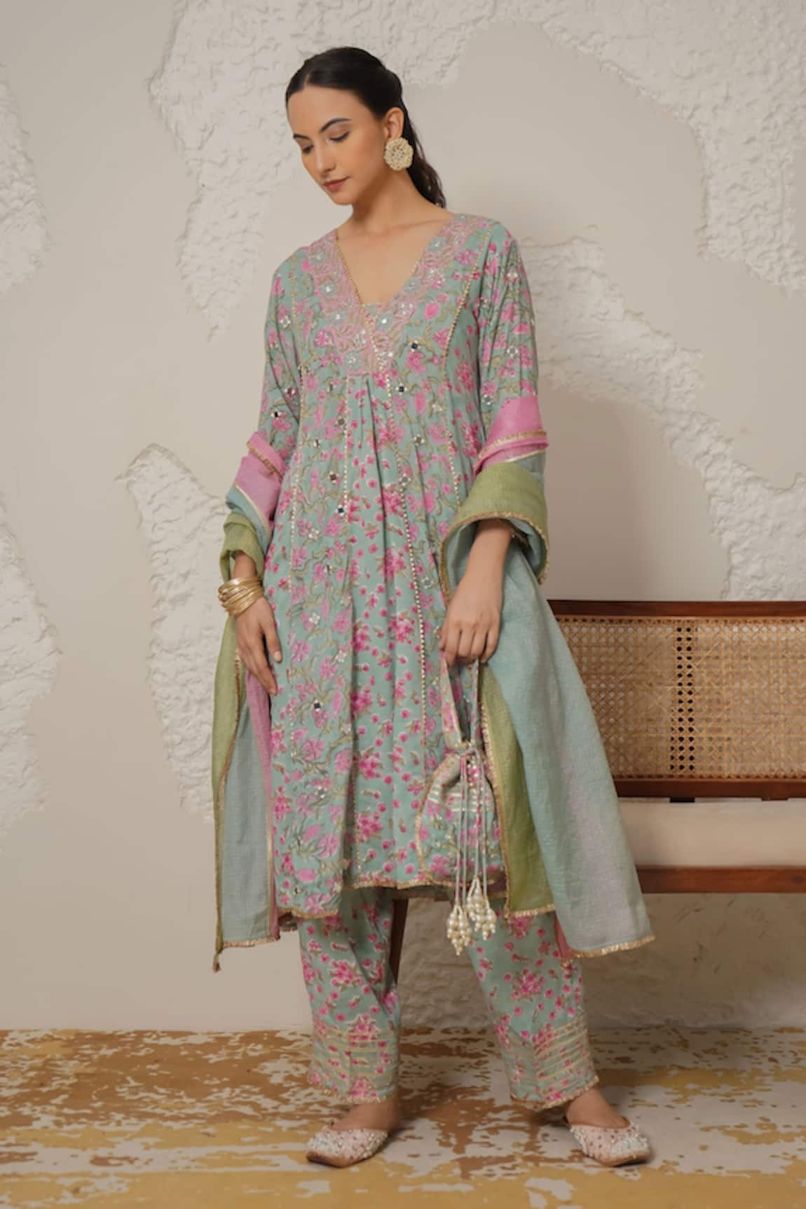 Nemaani Ira Hand Block Print Kurta Set 